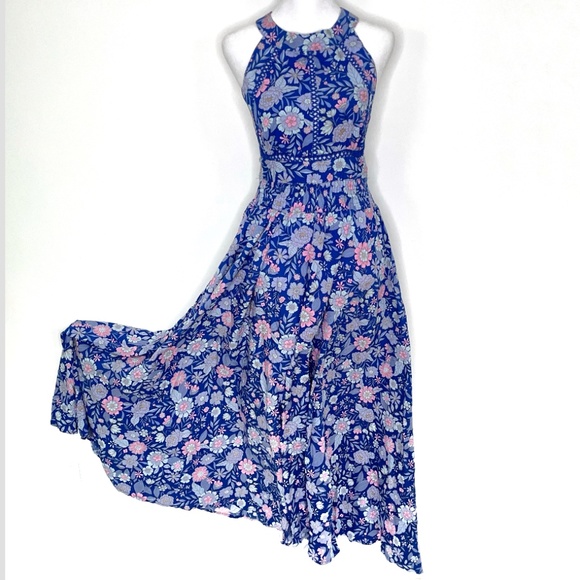 Abel The Label Dresses & Skirts - NWT Abel the Label Anthropologie Blue Bell Cottage Floral Maxi Halter Dress
